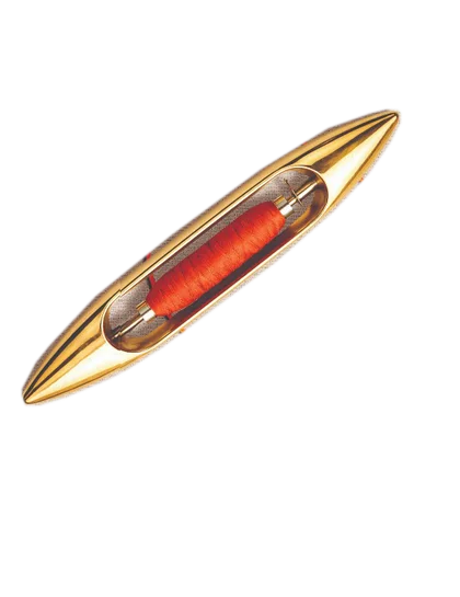 Golden weaving shuttle with thread