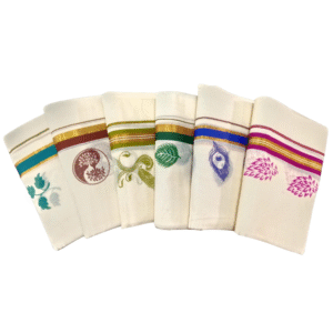 Ramsons Cotton Set Mundu with 1 inch Fancy Kara Print