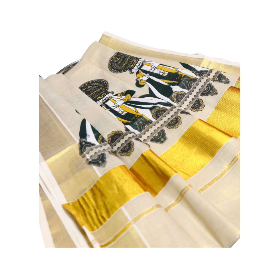 Ramsons Kathakali Chitra Tissue Set Saree - RM4340