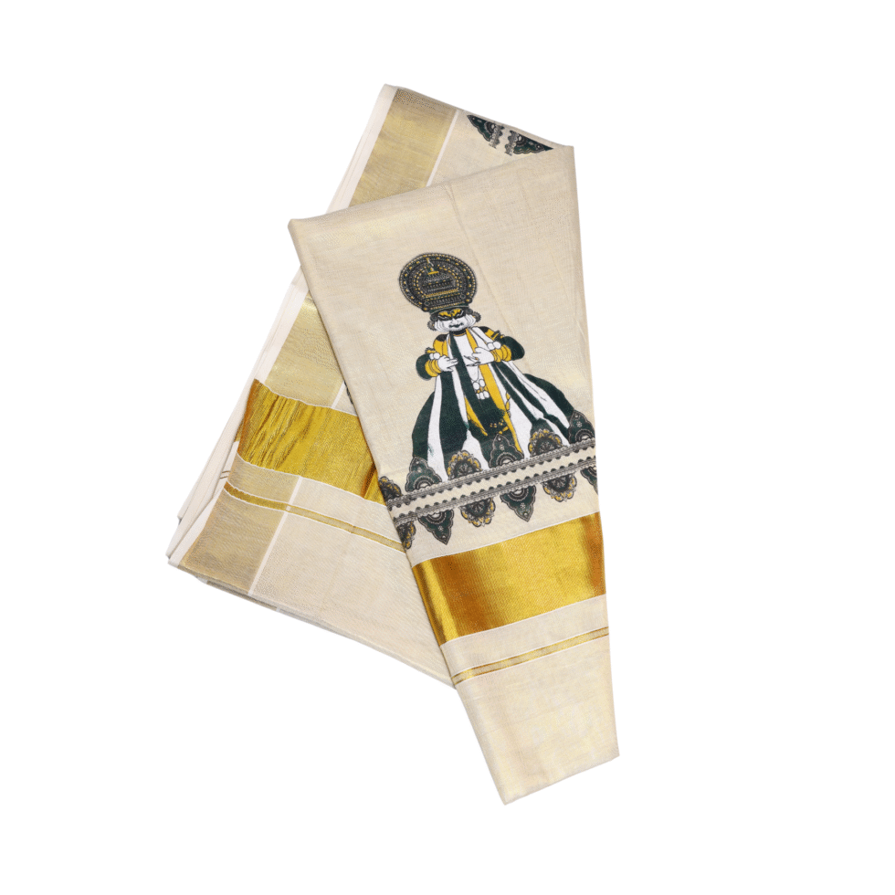 Ramsons Kathakali Chitra Tissue Set Saree - RM4340