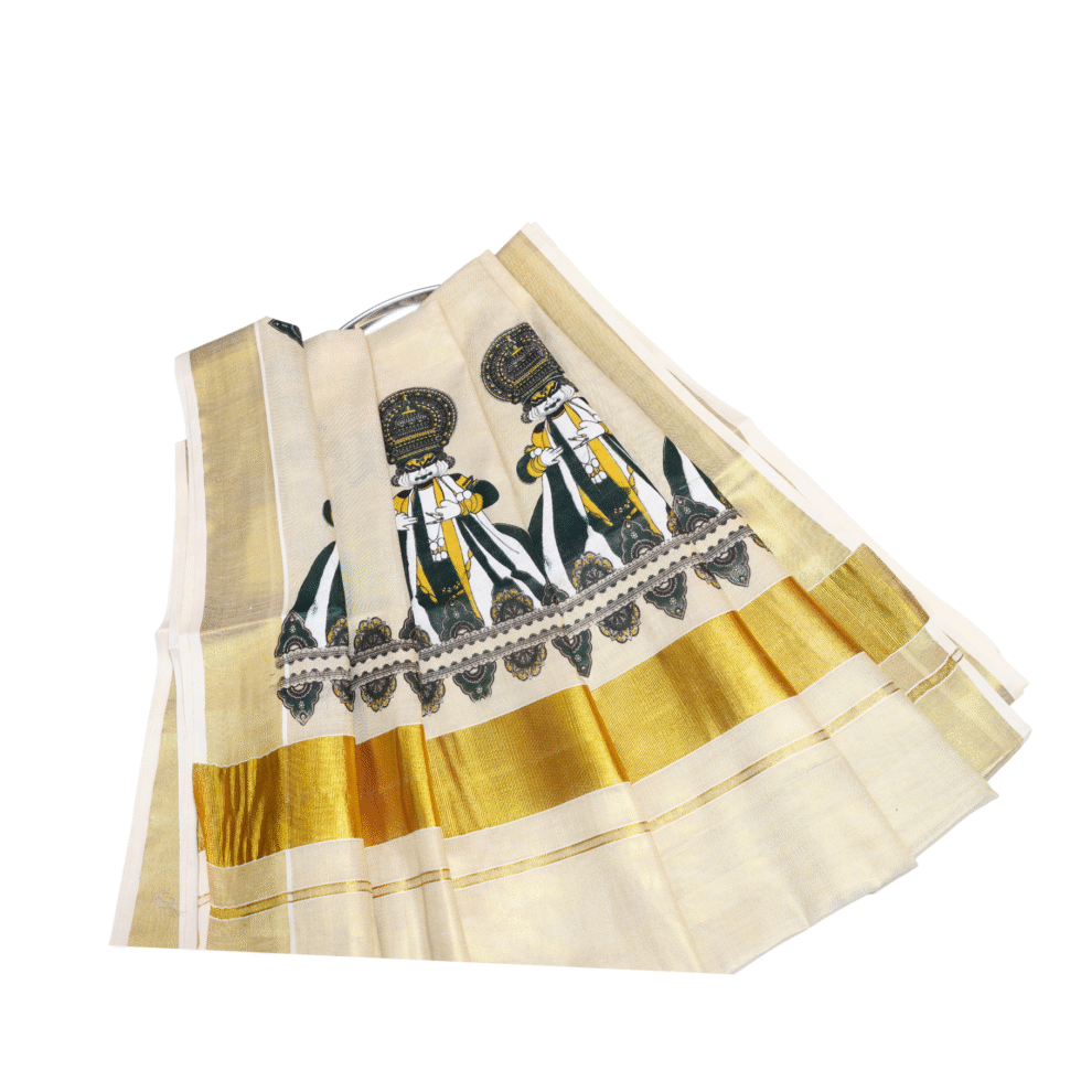 Ramsons Kathakali Chitra Tissue Set Saree - RM4340