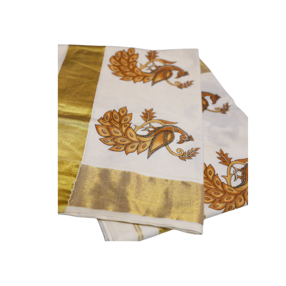 Ramsons Mural Mayil Tissue Saree with Peacock Design – RM4249
