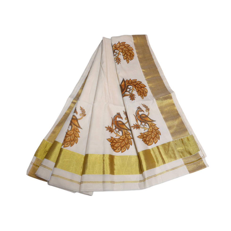 Ramsons Mural Mayil Tissue Saree with Peacock Design – RM4249