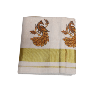 Ramsons Mural Mayil Cotton Saree with Peacock Design – RM4249