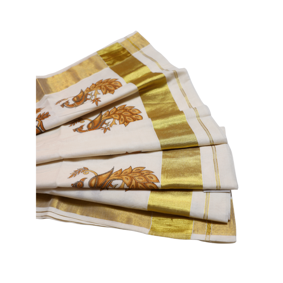 Ramsons Mural Mayil Tissue Saree with Peacock Design – RM4249