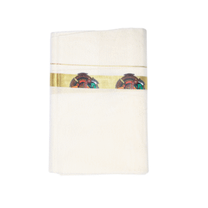 Ramsons Muralika Double Dhoti with Kathakali Mural Design - RM208