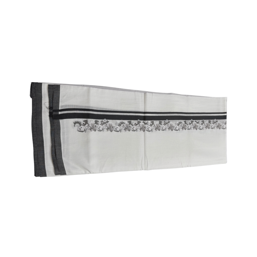 Ramsons Onam Special Double Dhoti with Onam Print in Black – RM3717