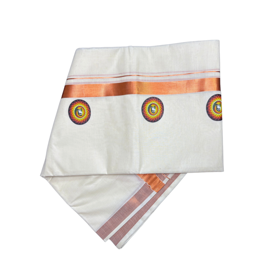 Ramsons Onam Special Printed Cotton Double Dhoti - RM922 Onam