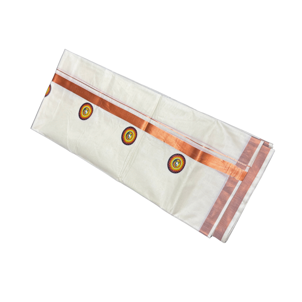 Ramsons Onam Special Printed Cotton Double Dhoti - RM922 Onam