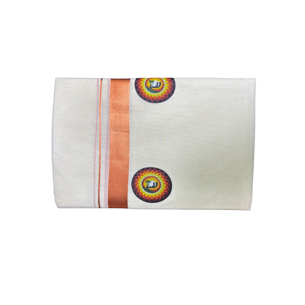 Ramsons Onam Special Printed Cotton Double Dhoti - RM922 Onam