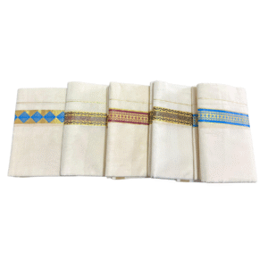 Ramsons Suvastra Double Dhoti with Printed Design on Kasavu - RM3704