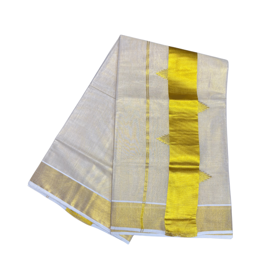 Ramsons Tissue Set Saree with Gold Printed Temple Design – RM1507
