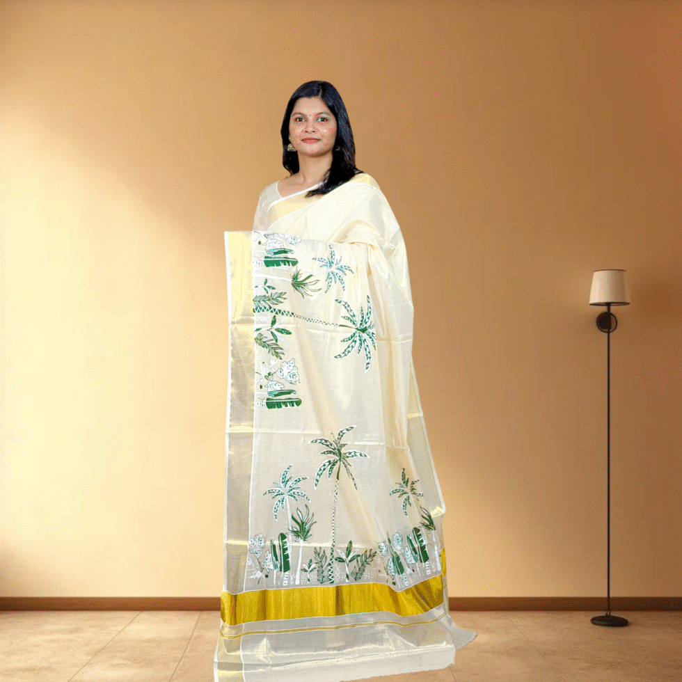 Ramsons Vruksha Chitra Tissue Set Saree - RM2034