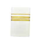 Ramsons White Cotton Double Dhoti with 2 Inch Gold Fancy Kara – RM3124