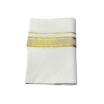 Ramsons White Cotton Double Dhoti with Gold Kara and Silver Border - RM3223