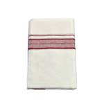 Ramsons White Cotton Double Dhoti with Maroon Border - RM602