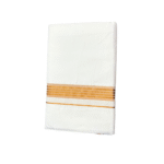 Ramsons White Cotton Single Dhoti with Copper Fancy Kara - RM5182