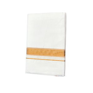 Ramsons White Cotton Single Dhoti with Copper Fancy Kara - RM5182