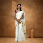 Ramsons Simple Cotton Set Mundu with Gold and Maroon Kara – RM89