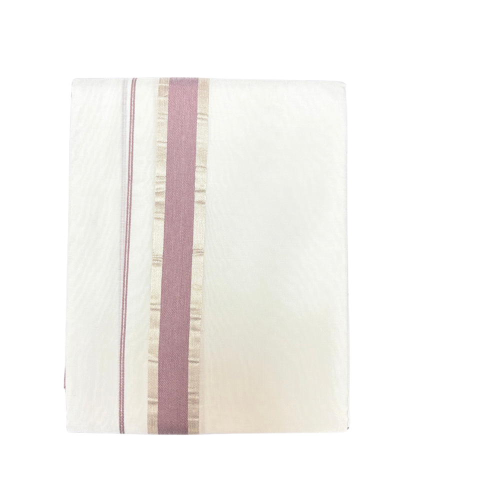 Ramsons Captain Onion Pink With Silver Kara Double Dhoti - RM7253