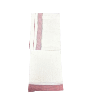 Ramsons Gentle Man Silver Peach Colour Kara Double Dhoti - RM7252