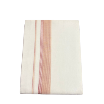 Ramsons Maharaja Brick Orange and red Kara Double Dhoti - RM7023