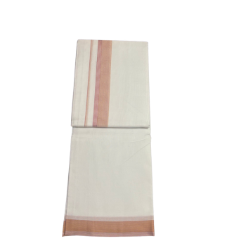 Ramsons Maharaja Brick Orange and red Kara Double Dhoti - RM7023