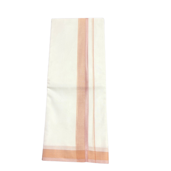 Ramsons Maharaja Brick Orange and red Kara Double Dhoti - RM7023