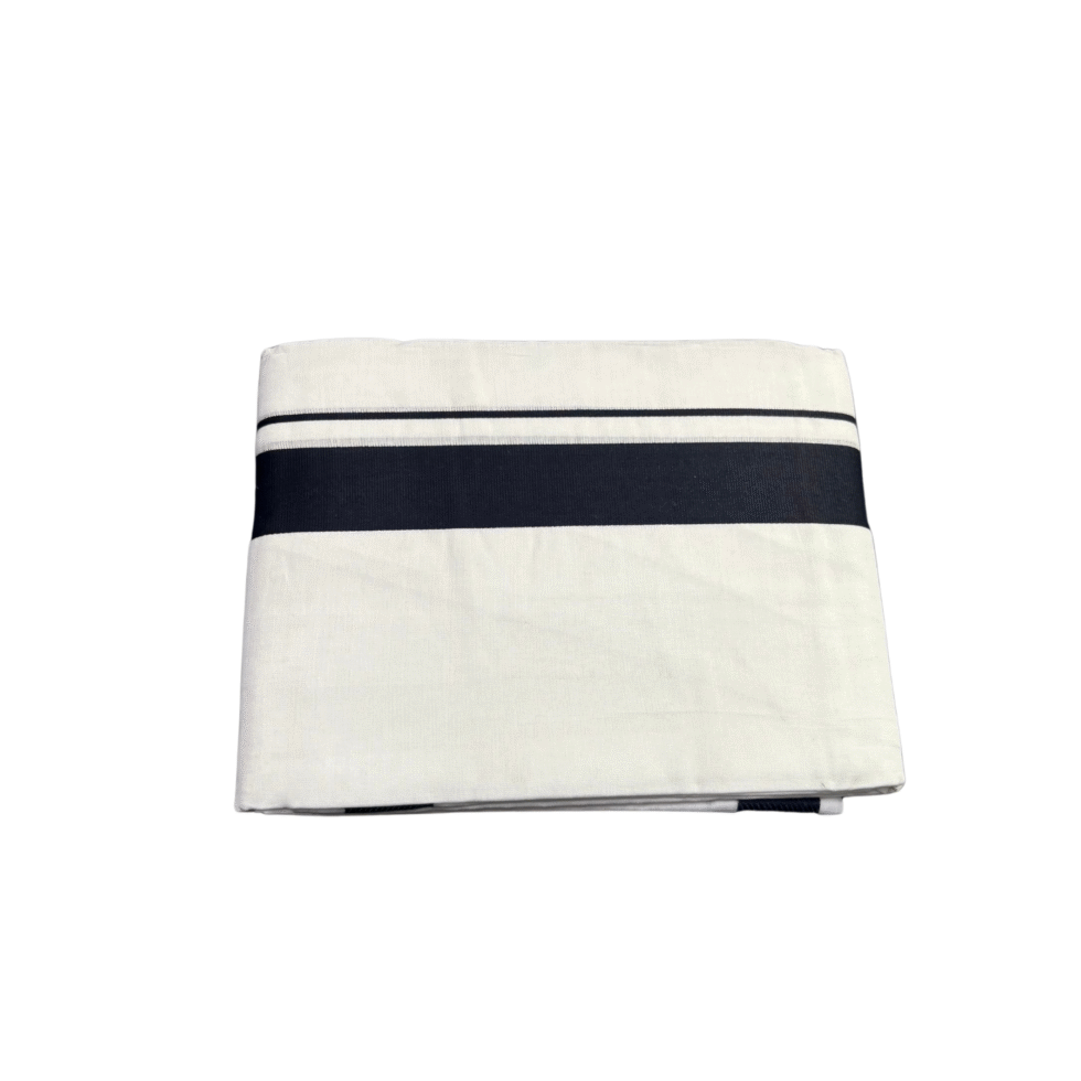 Ramsons Malayali Premium Mercerised Cotton Double Dhoti with Black Kara - RM7050