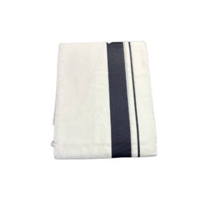 Ramsons Malayali Premium Mercerised Cotton Double Dhoti with Black Kara - RM7050