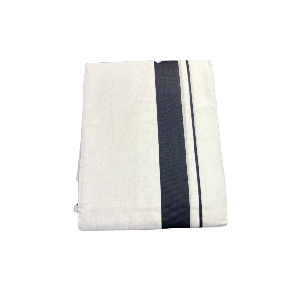 Ramsons Malayali Premium Mercerised Cotton Double Dhoti with Black Kara - RM7050