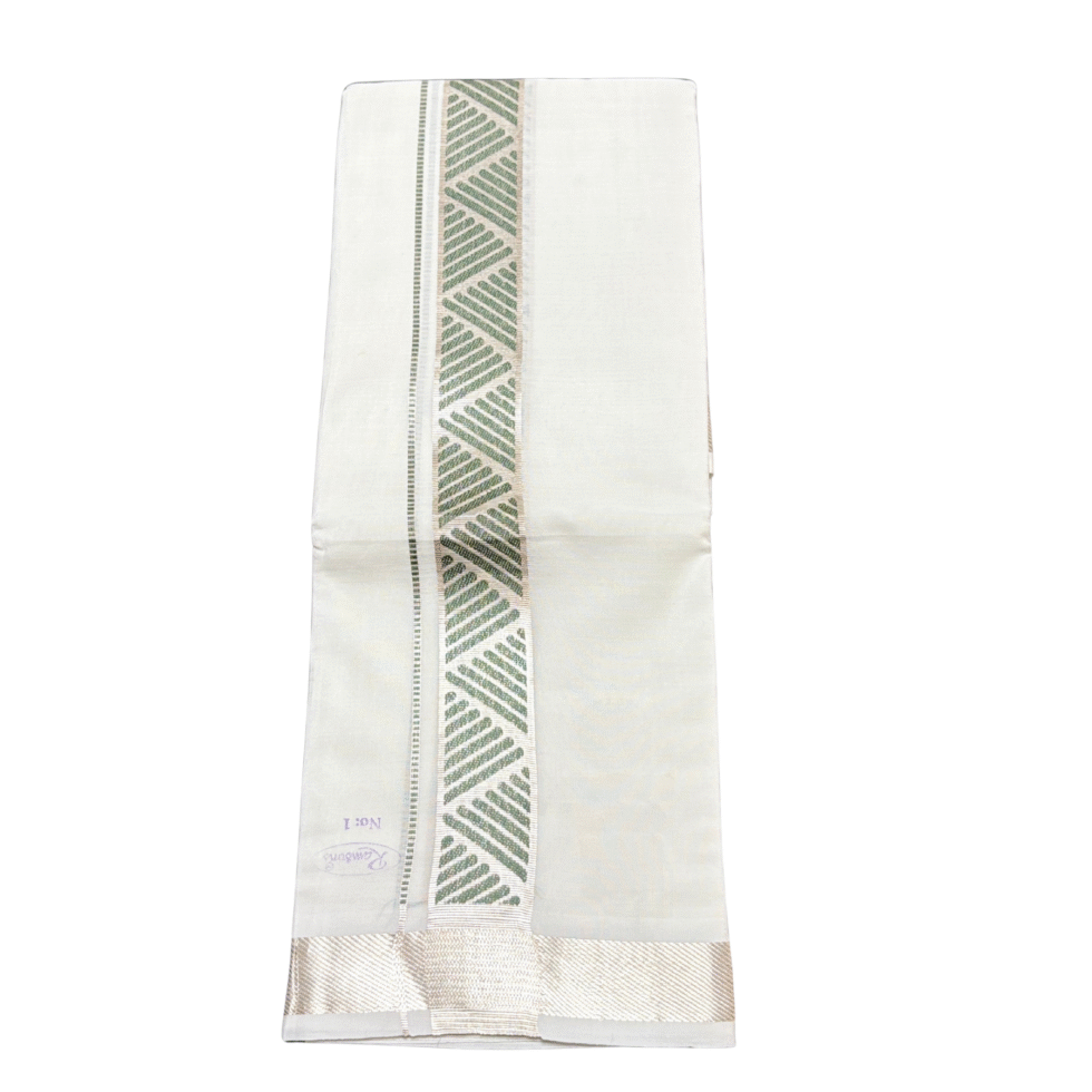 Ramsons Premium Governer Double Dhoti With Geometric Designed Kara - RM7222