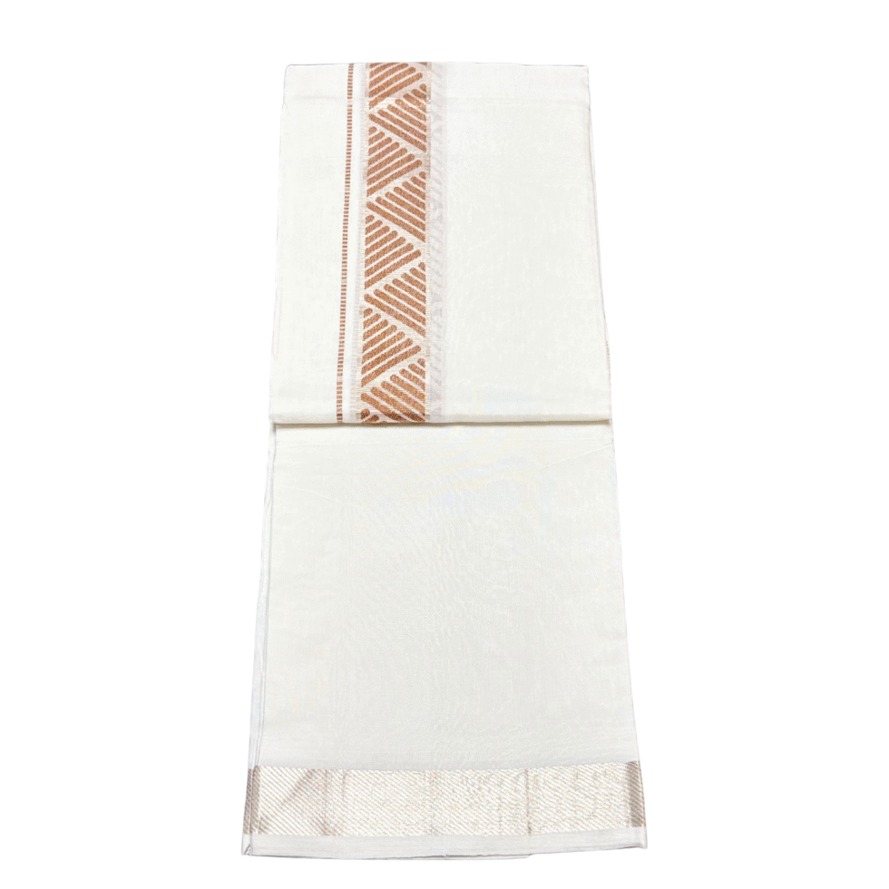 Ramsons Premium Governer Double Dhoti With Geometric Designed Kara - RM7222
