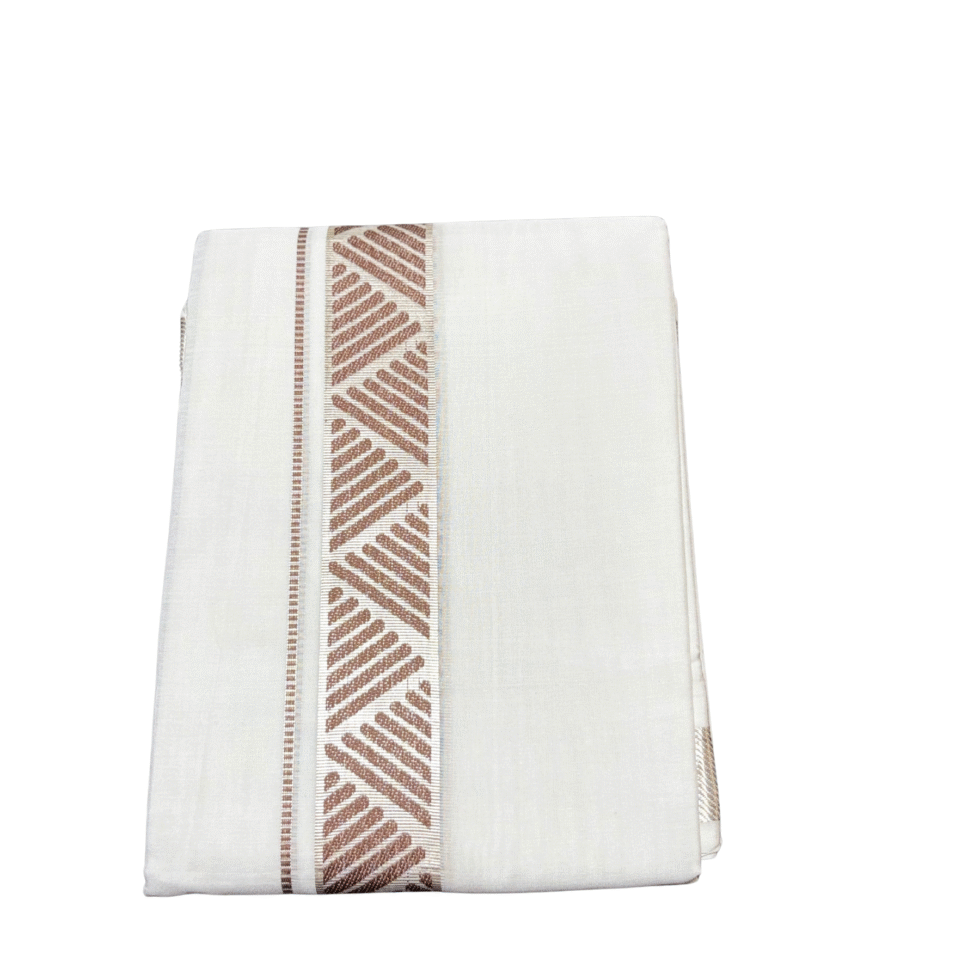 Ramsons Premium Governer Double Dhoti With Geometric Designed Kara - RM7222