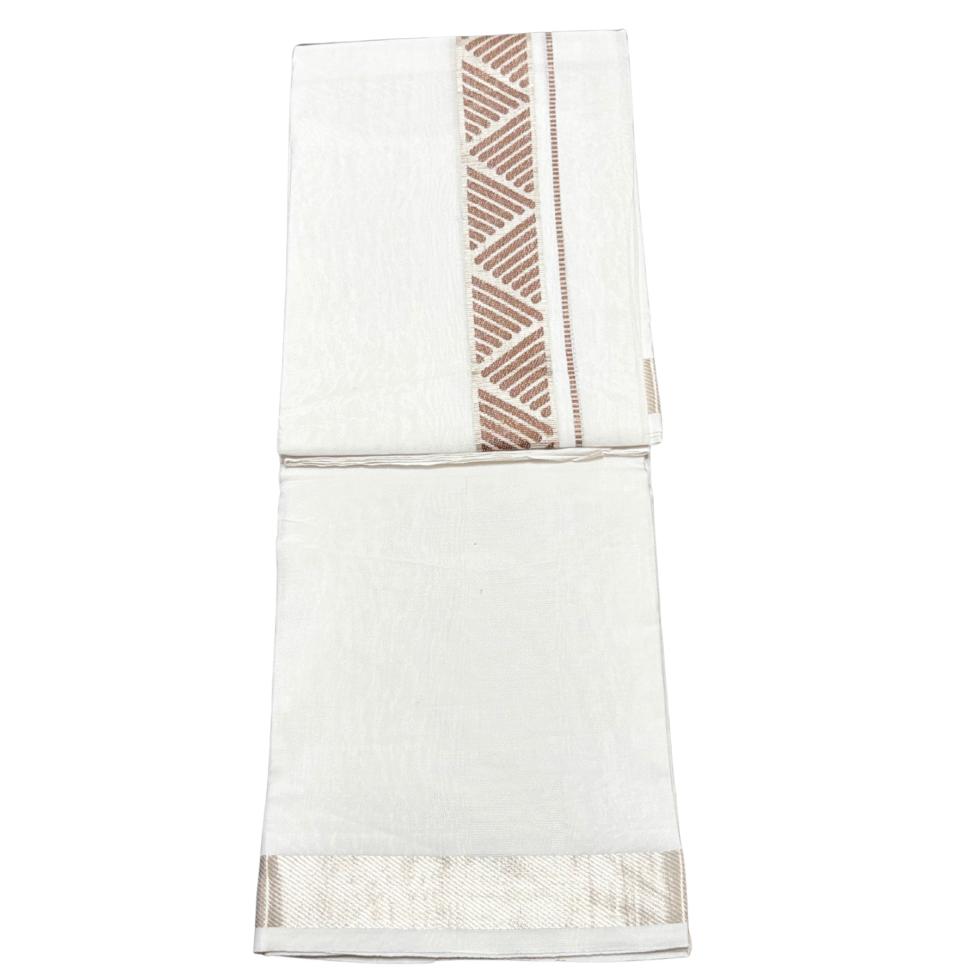 Ramsons Premium Governer Double Dhoti With Geometric Designed Kara - RM7222