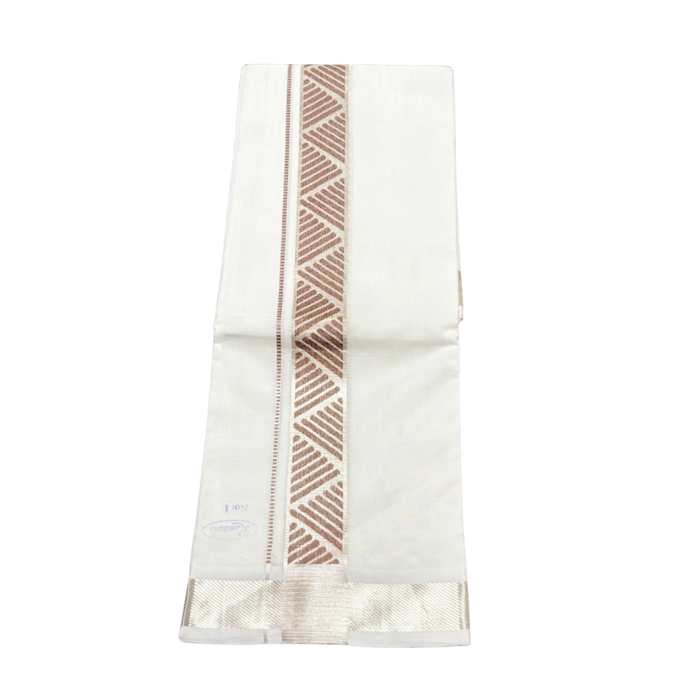 Ramsons Premium Governer Double Dhoti With Geometric Designed Kara - RM7222
