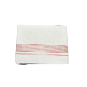 Ramsons Premium Handloom Cotton Double Dhoti With Pink And Silver Kara – RMHD38PS