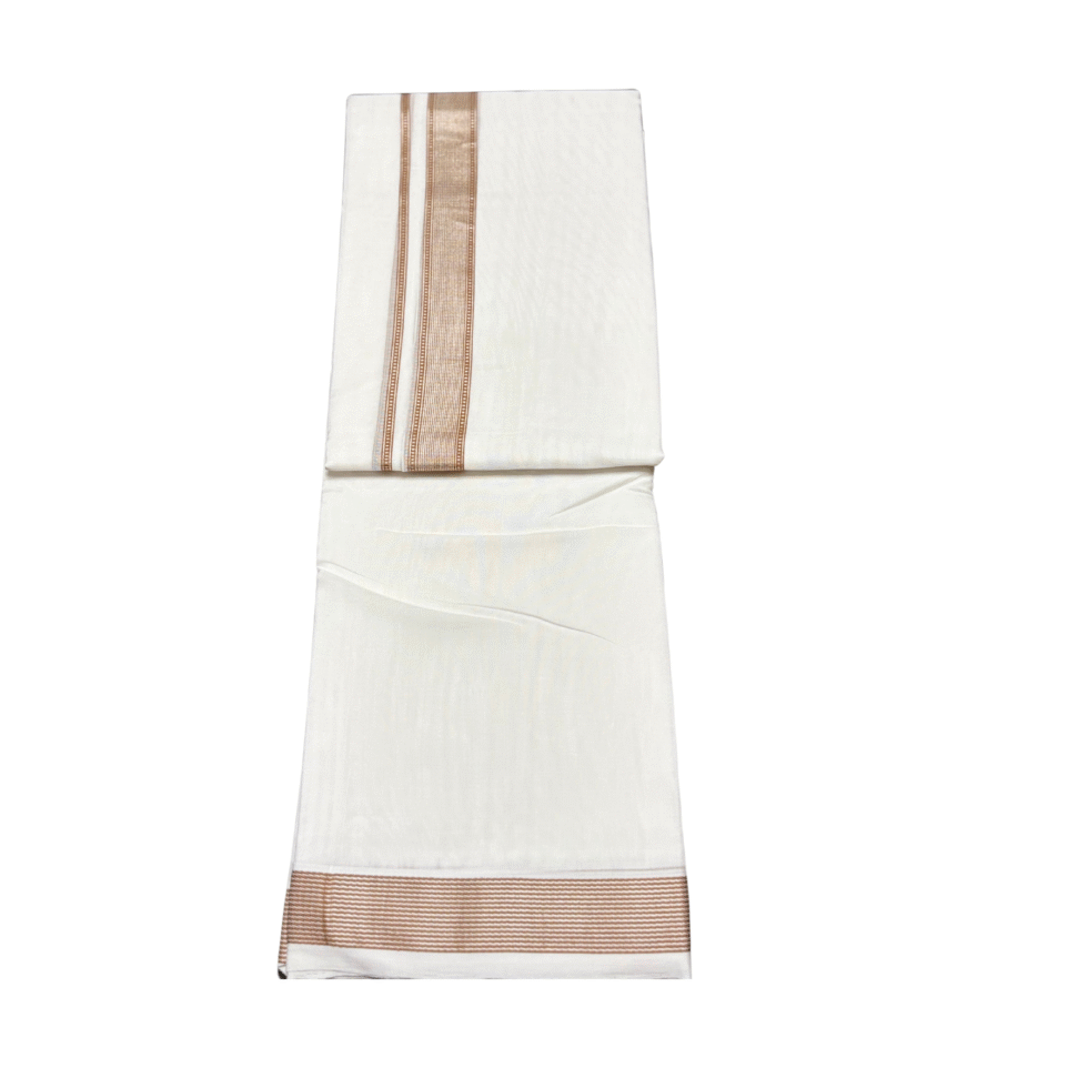 Ramsons Premium Handloom Double Dhoti Brown Kara RMHD-35BR
