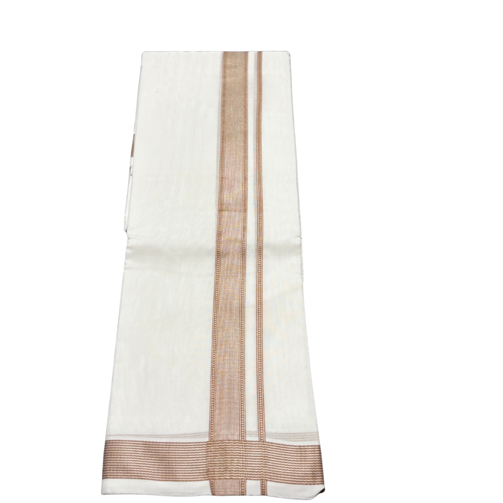 Ramsons Premium Handloom Double Dhoti Brown Kara RMHD-35BR
