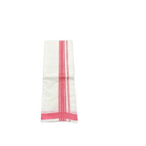 Ramsons Premium Handloom Double Dhoti Desire Red And Silver Kara RMHD-37DR