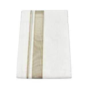 Ramsons Premium Handloom Double Dhoti Olive Green Design Kara RMHD -35OG