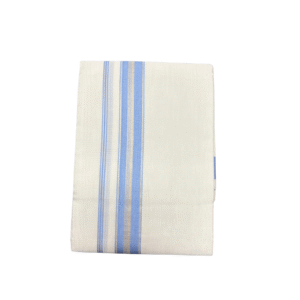 Ramsons Premium Handloom Double Dhoti Sky Blue And Silver Kara RMHD-37SB