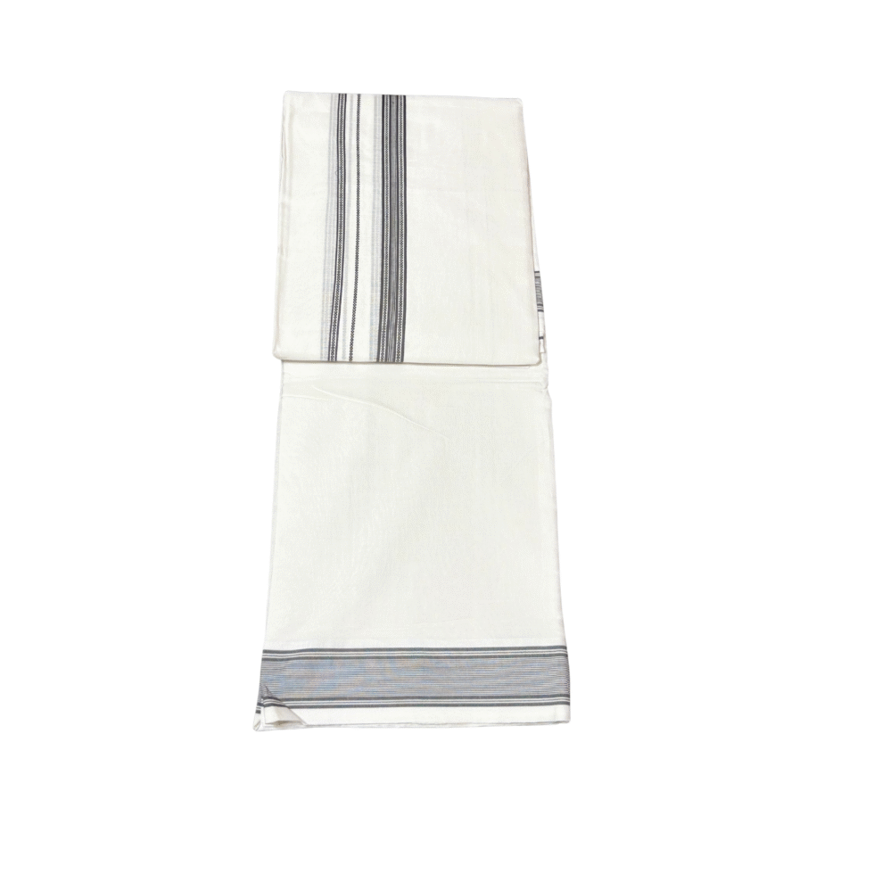 Ramsons Premium Mr India Double Dhoti Black Designed Kara - RM7013