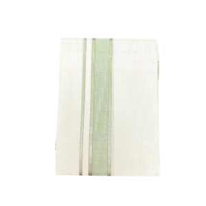 Ramsons Premium Thamburan Silver Double Dhoti RM7166PG in mercerised cotton with Pastel Green Kara – elegant wear for weddings & festive occasions.