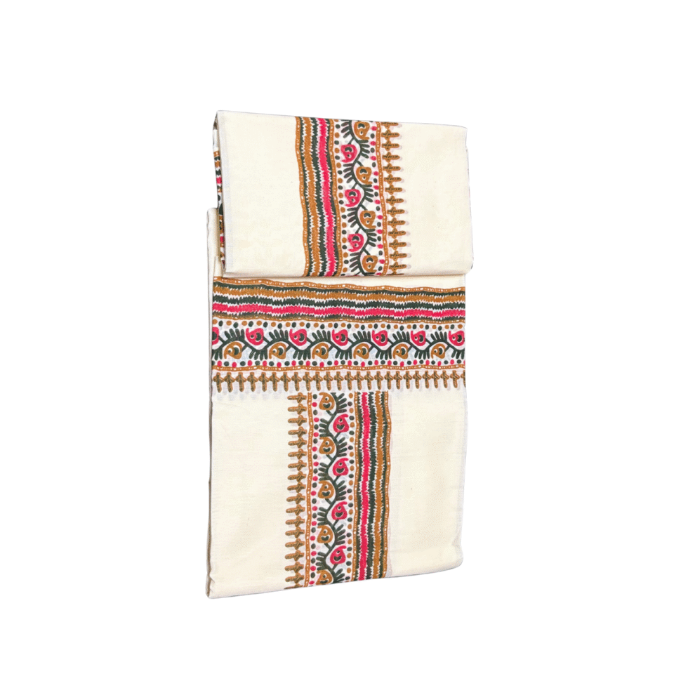 Ramsons Printed Set Mundu with Contrast Blouse Piece - RM6460