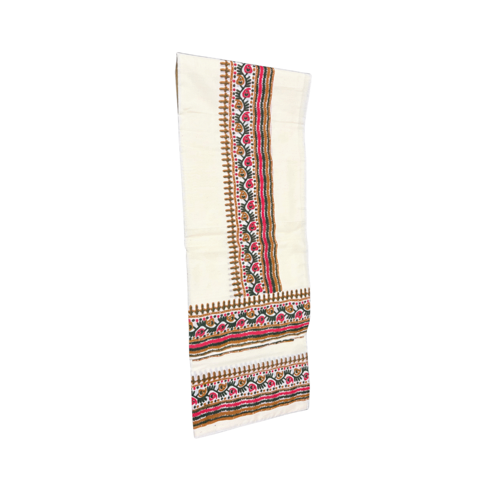 Ramsons Printed Set Mundu with Contrast Blouse Piece - RM6460