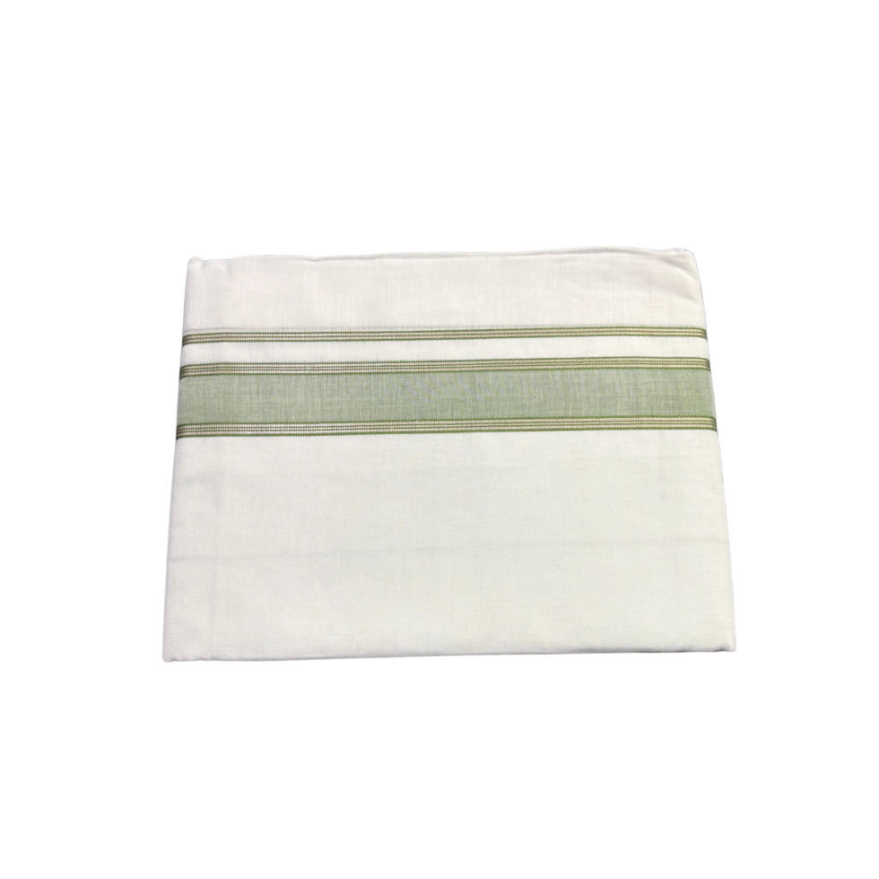 Ramsons Thamburan Silver Mercerised Cotton Premium Double Dhoti – RM7166 Green