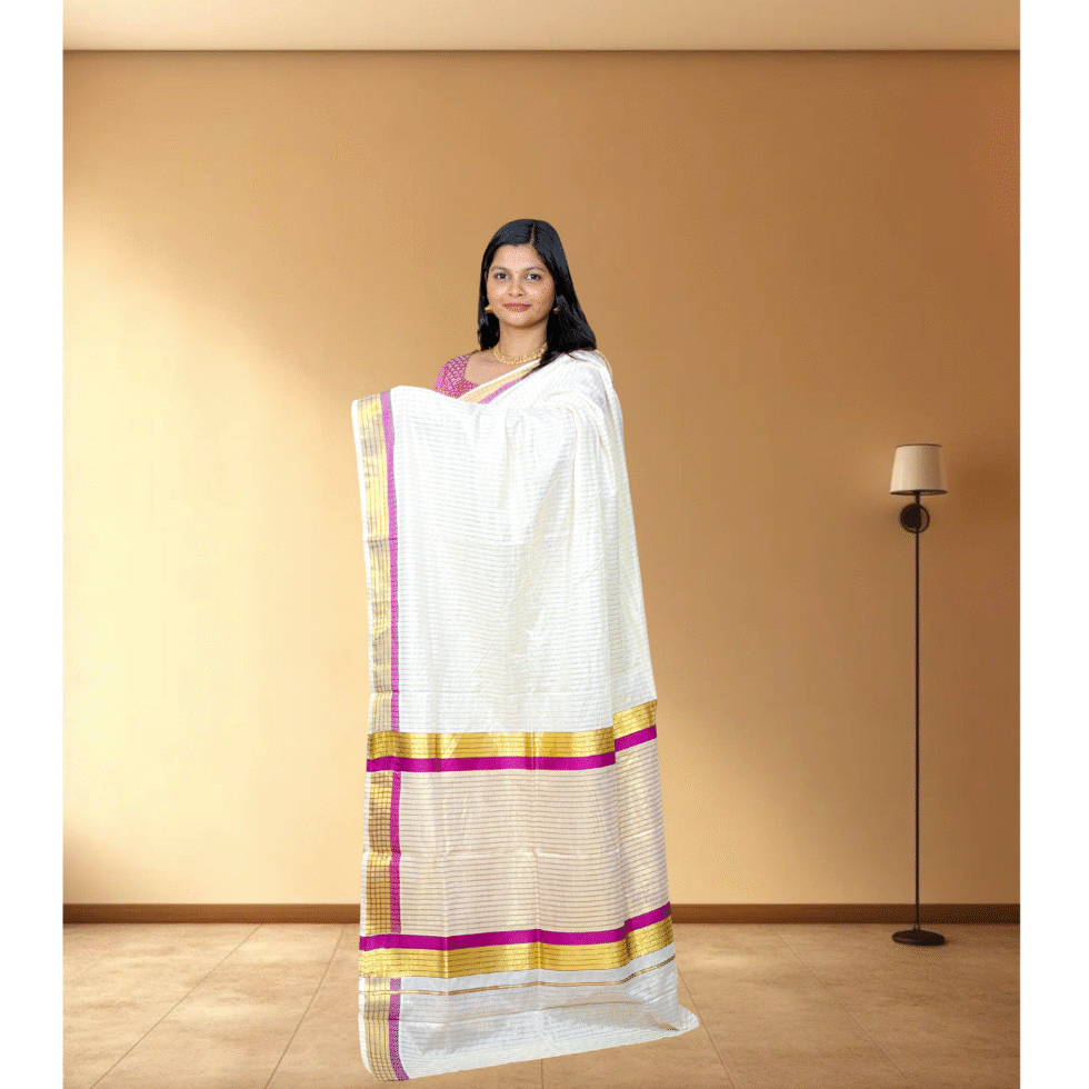 Ramsons Tissue Cotton Mix Set Saree - RM2062