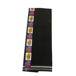 Ramsons Devotional Manikanta Vastram Black Single Dhoti Sticker Printed Kara - RM5226