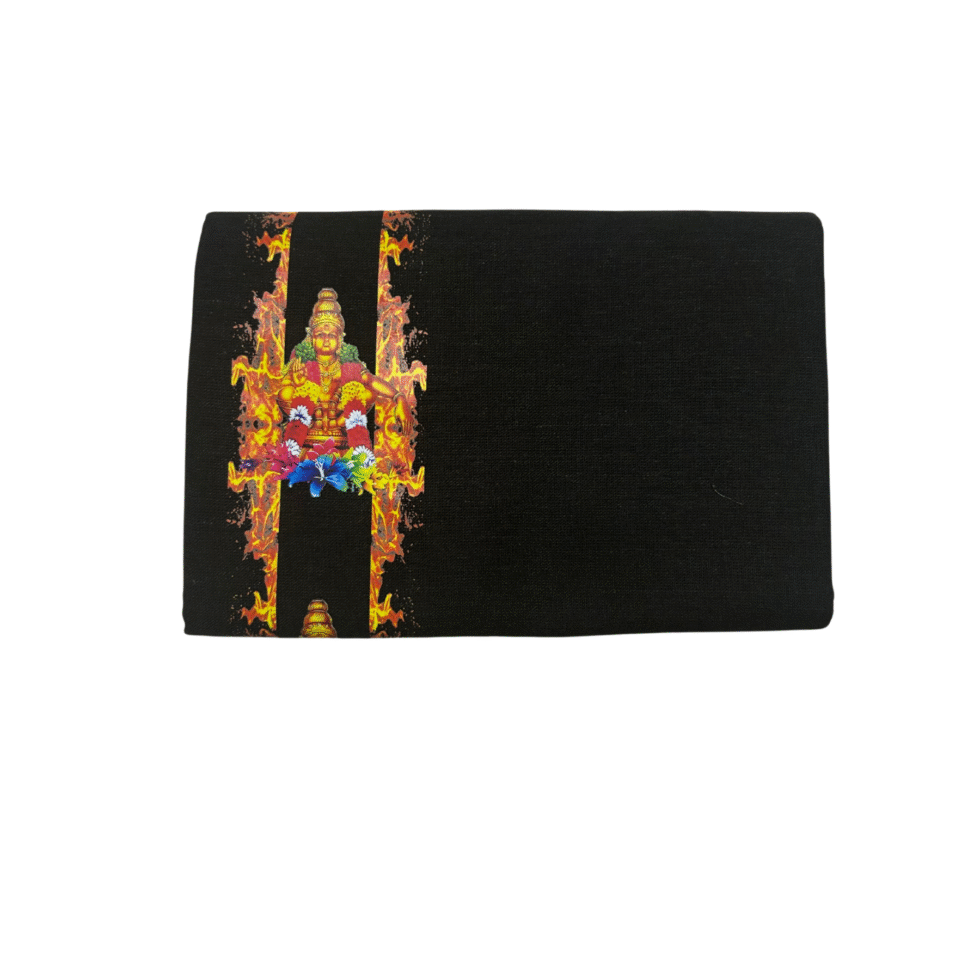 Ramsons Devotional Manikanta Vastram Black Single Dhoti Sticker Printed Kara- RM5227